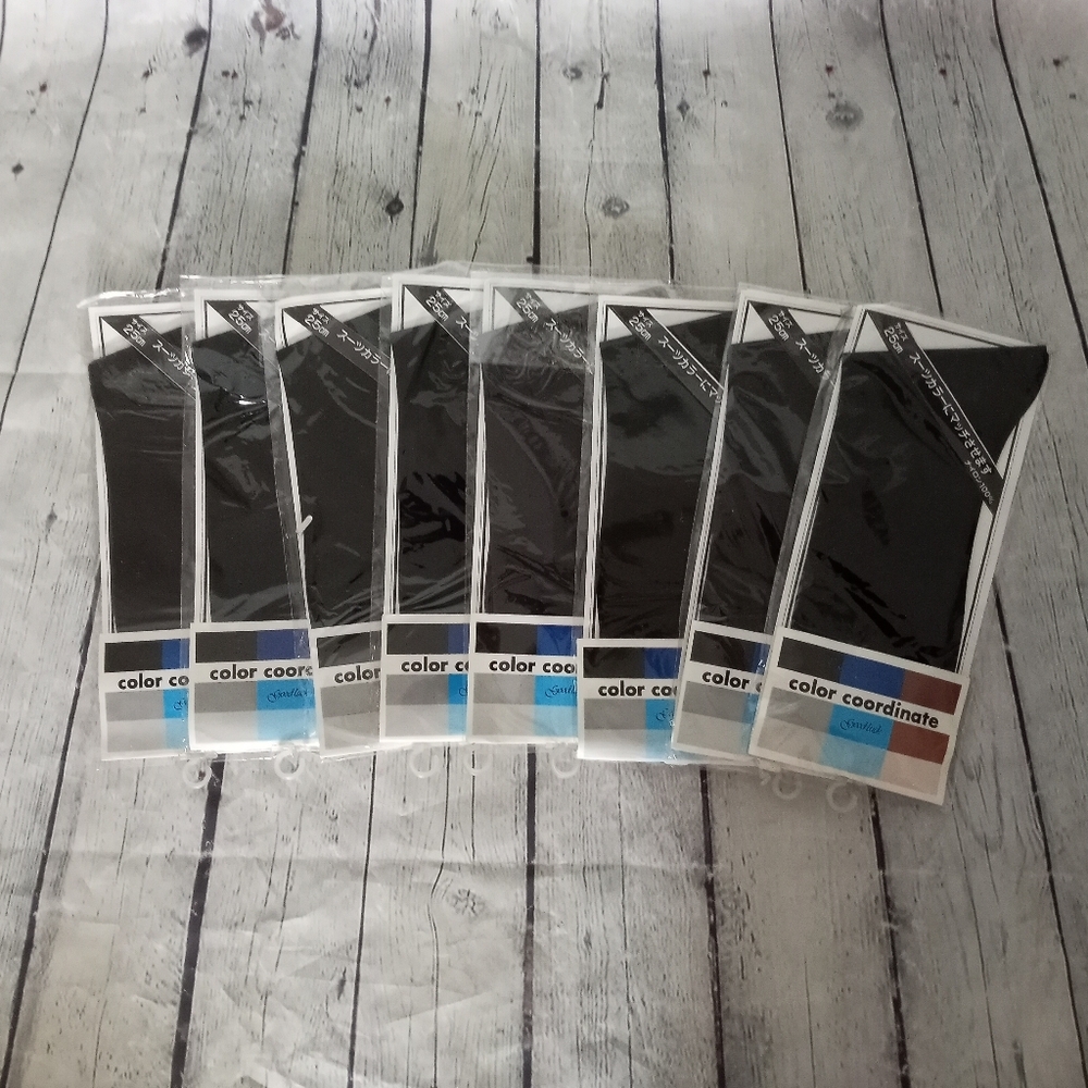 NWT Lot Of 8 Black Nylon Socks - 25cm